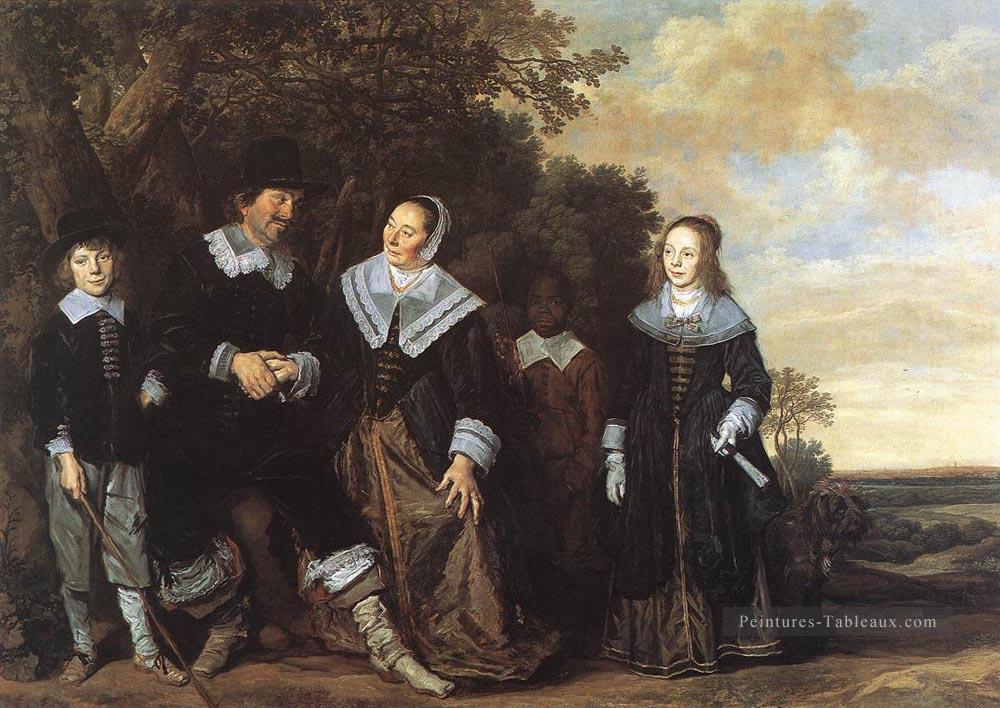 Groupe familial dans un paysage Siècle d’or Frans Hals Peintures à l'huile